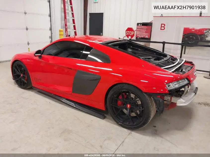 2017 Audi R8 5.2 V10 VIN: WUAEAAFX2H7901938 Lot: 42429355