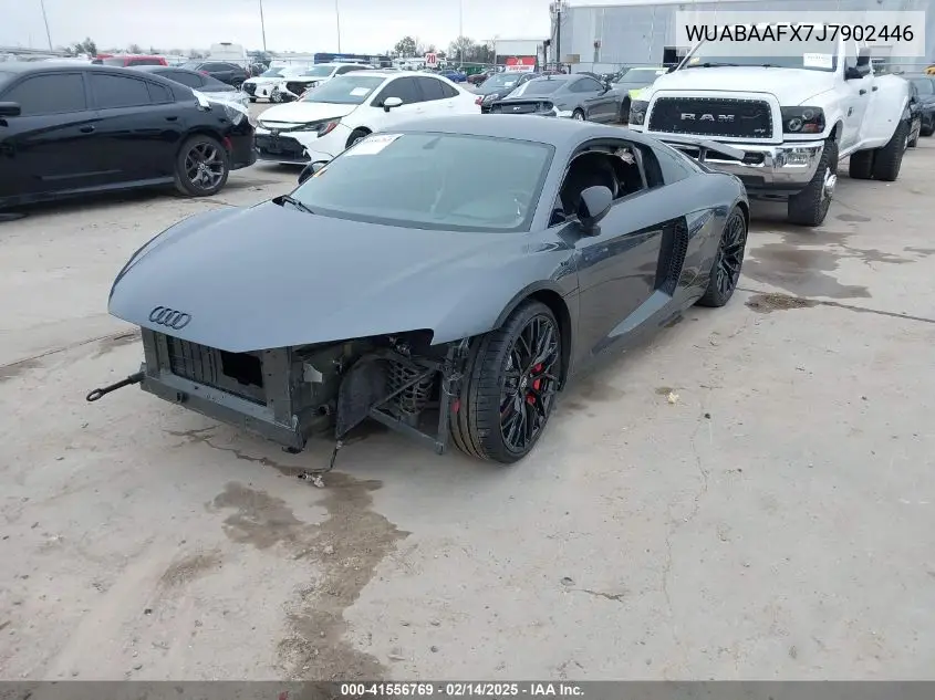 2018 Audi R8 5.2 V10 VIN: WUABAAFX7J7902446 Lot: 41556769
