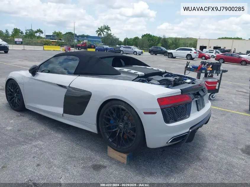 2018 Audi R8 5.2 V10/5.2 V10 Plus VIN: WUAVACFX9J7900285 Lot: 42315604