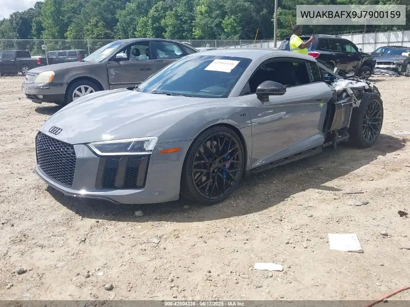 2018 Audi R8 5.2 V10 Plus VIN: WUAKBAFX9J7900159 Lot: 42504338