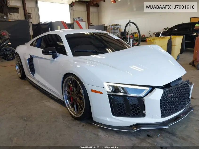 2018 Audi R8 5.2 V10 VIN: WUABAAFX1J7901910 Lot: 42703933