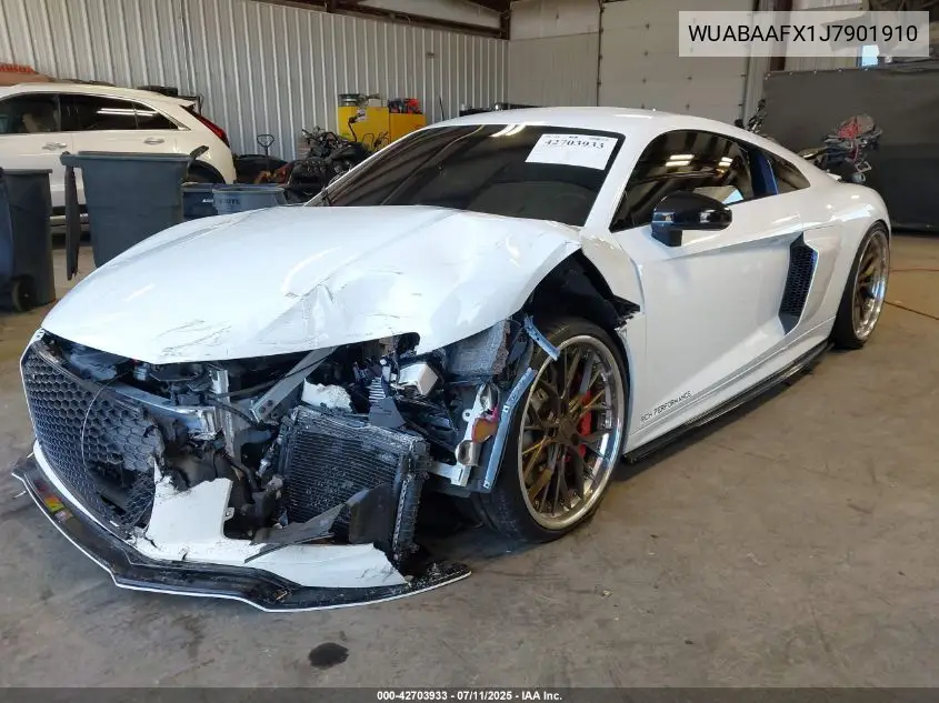 2018 Audi R8 5.2 V10 VIN: WUABAAFX1J7901910 Lot: 42703933