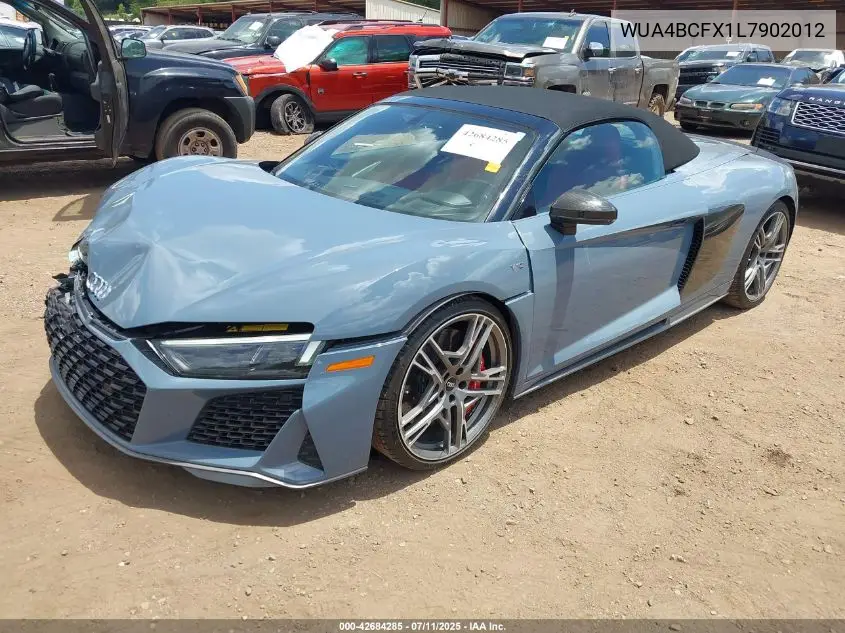 2020 Audi R8 Spyder V10 Performance Quattro S Tronic VIN: WUA4BCFX1L7902012 Lot: 42684285