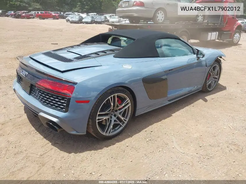 2020 Audi R8 Spyder V10 Performance Quattro S Tronic VIN: WUA4BCFX1L7902012 Lot: 42684285