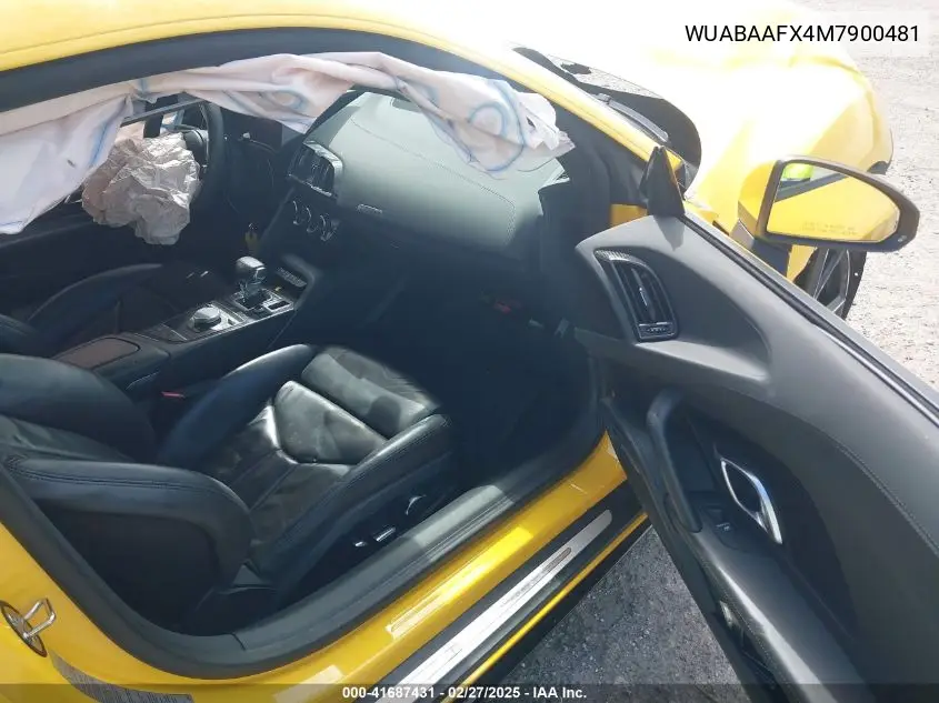 2021 Audi R8 V10 Rwd S Tronic VIN: WUABAAFX4M7900481 Lot: 41687431