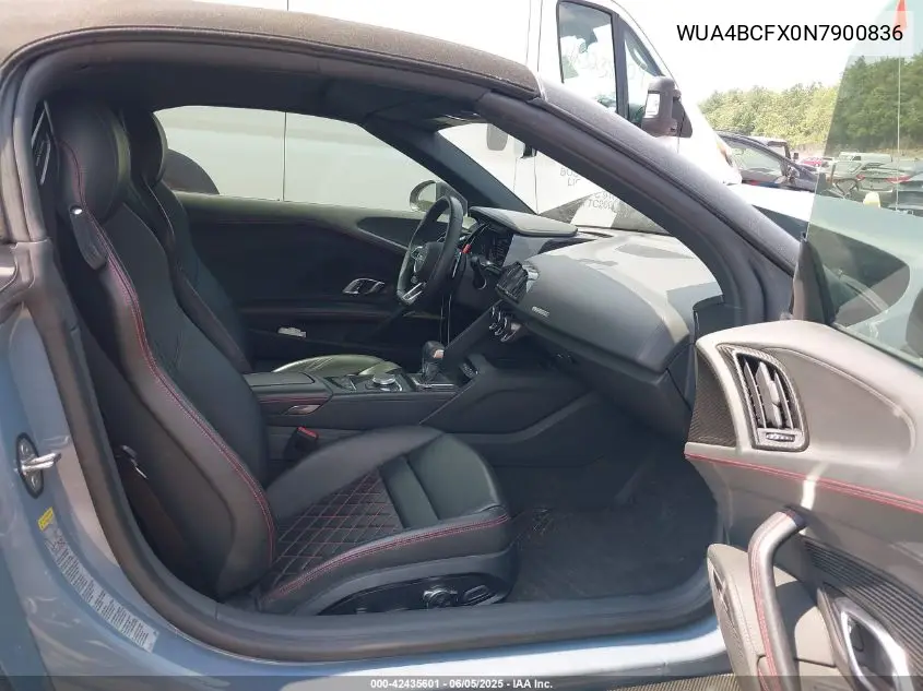 2022 Audi R8 Spyder V10 Performance Quattro S Tronic VIN: WUA4BCFX0N7900836 Lot: 42435601