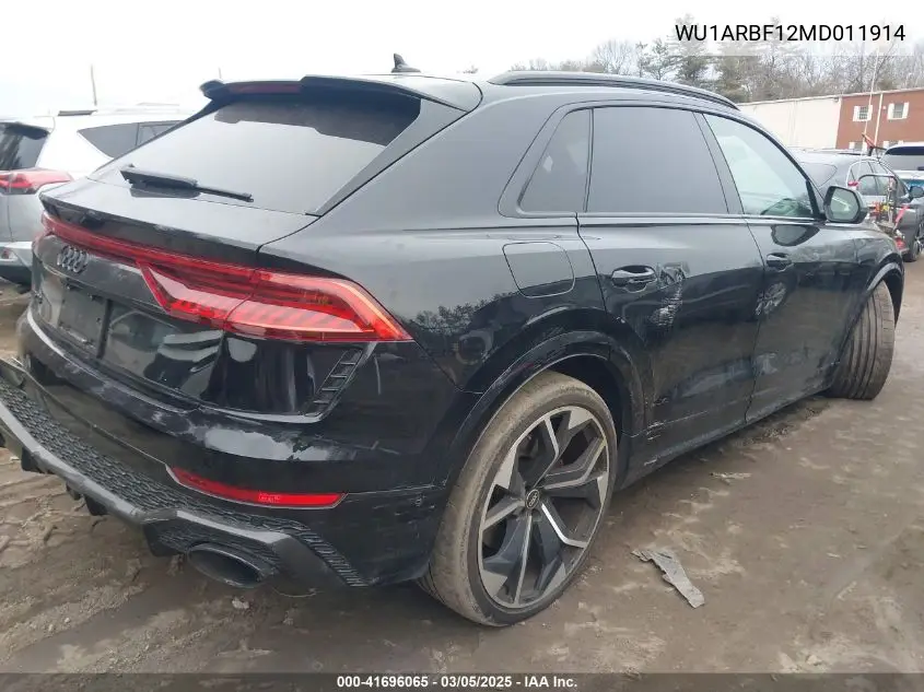 2021 Audi Rs Q8 Tfsi Quattro Tiptronic VIN: WU1ARBF12MD011914 Lot: 41696065