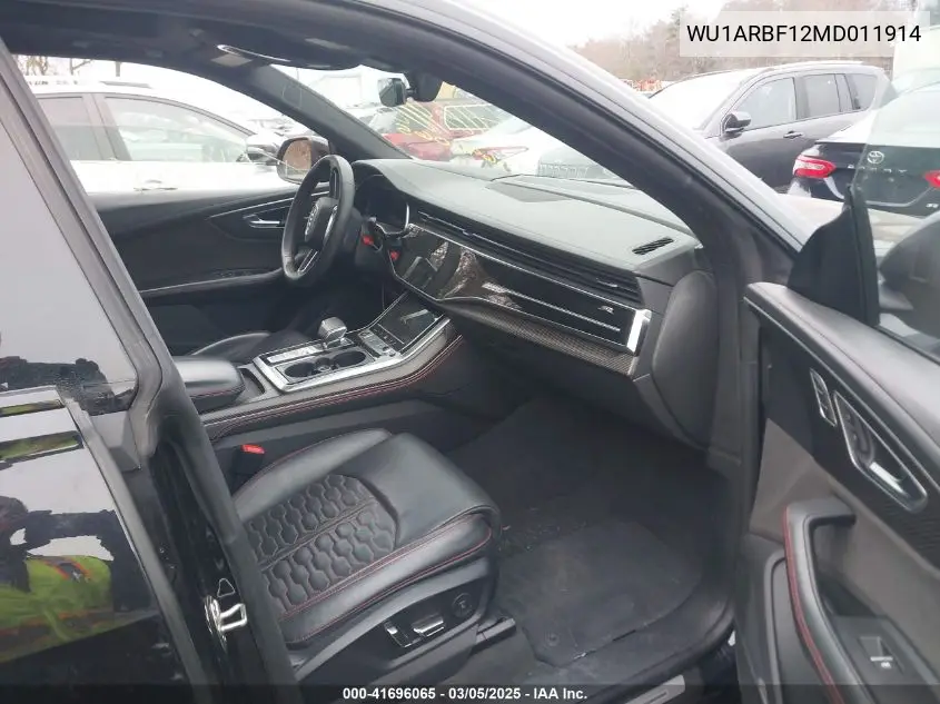 2021 Audi Rs Q8 Tfsi Quattro Tiptronic VIN: WU1ARBF12MD011914 Lot: 41696065