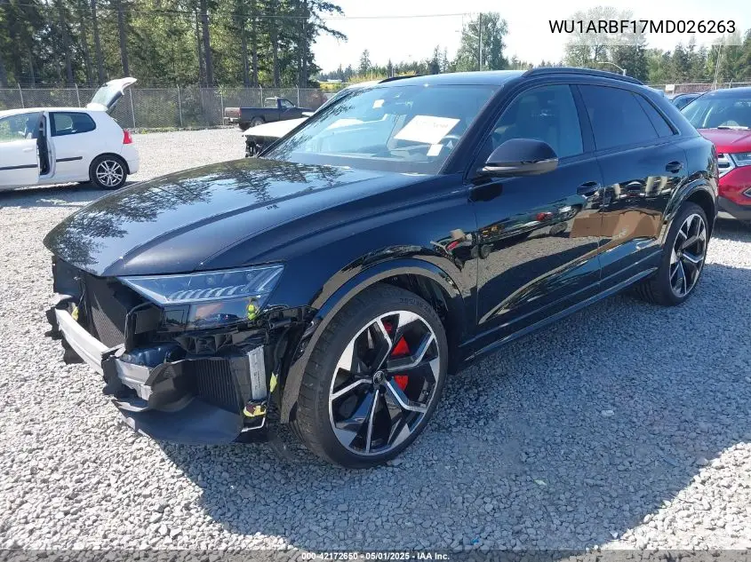 2021 Audi Rs Q8 Tfsi Quattro Tiptronic VIN: WU1ARBF17MD026263 Lot: 42172650