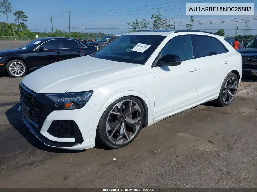 2022 Audi Rs Q8 Tfsi Quattro Tiptronic VIN: WU1ARBF18ND025883 Lot: 42308476