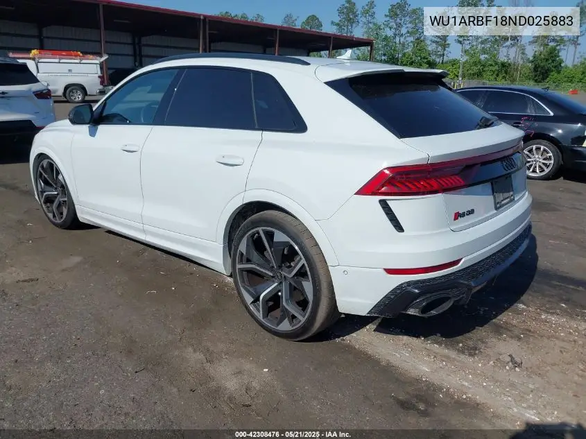 2022 Audi Rs Q8 Tfsi Quattro Tiptronic VIN: WU1ARBF18ND025883 Lot: 42308476
