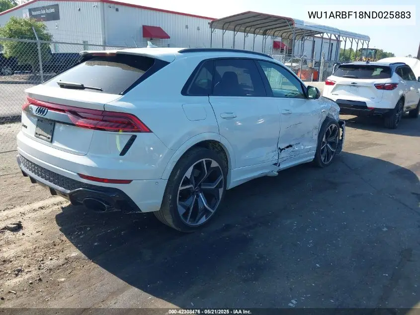 2022 Audi Rs Q8 Tfsi Quattro Tiptronic VIN: WU1ARBF18ND025883 Lot: 42308476