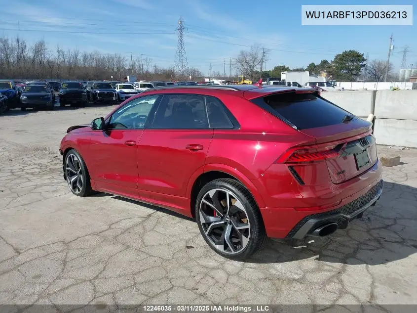 2023 Audi Rs Q8 VIN: WU1ARBF13PD036213 Lot: 12246035