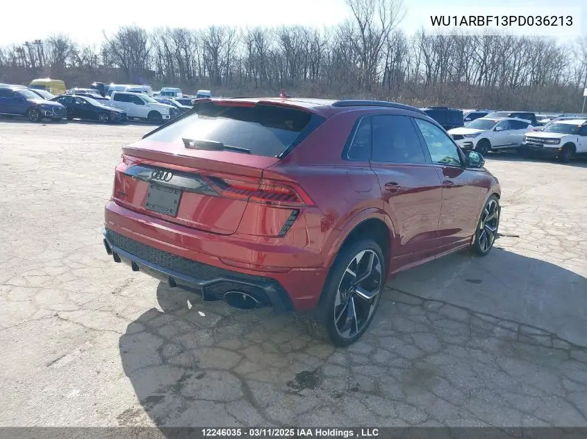 2023 Audi Rs Q8 VIN: WU1ARBF13PD036213 Lot: 12246035