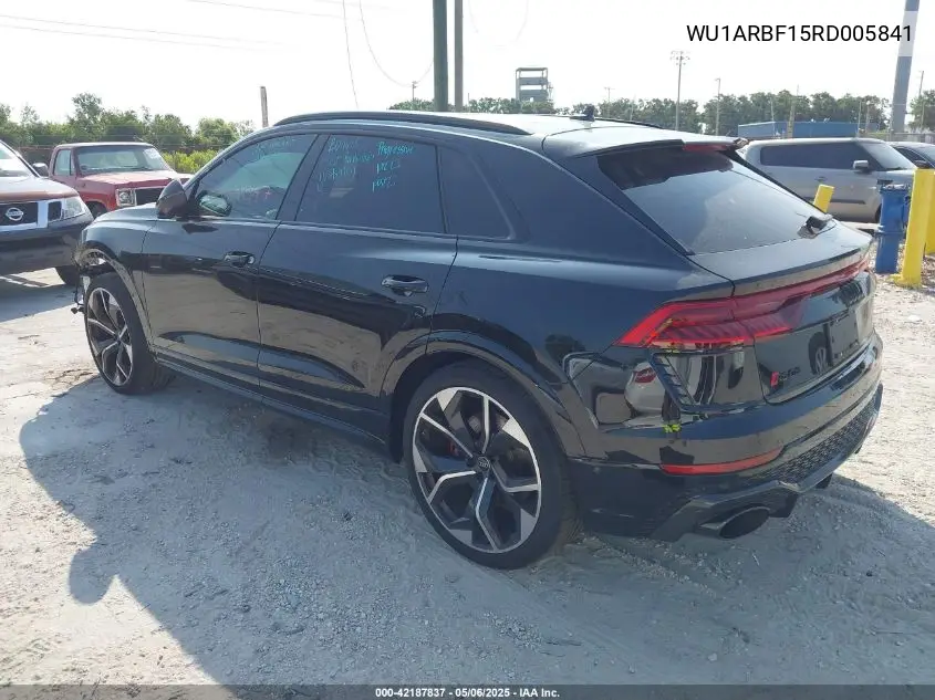 2024 Audi Rs Q8 Tfsi Quattro Tiptronic VIN: WU1ARBF15RD005841 Lot: 42187837