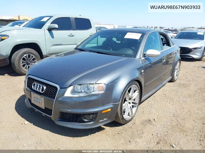 2007 Audi Rs 4 4.2L VIN: WUARU98E67N903933 Lot: 42417489