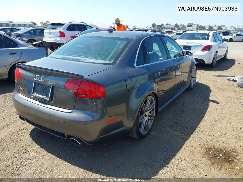 2007 Audi Rs 4 4.2L VIN: WUARU98E67N903933 Lot: 42417489
