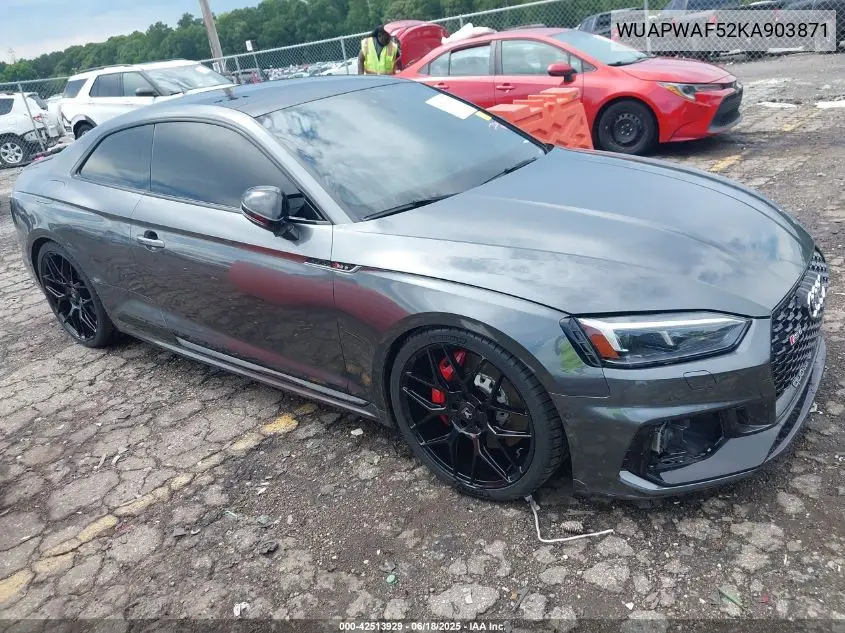 2019 Audi Rs 5 2.9T VIN: WUAPWAF52KA903871 Lot: 42513929
