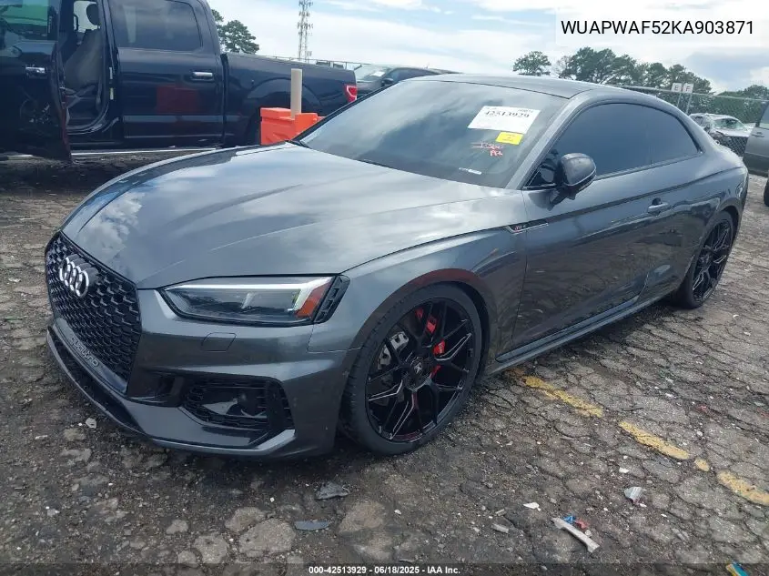 2019 Audi Rs 5 2.9T VIN: WUAPWAF52KA903871 Lot: 42513929