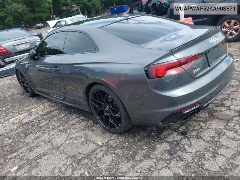 2019 Audi Rs 5 2.9T VIN: WUAPWAF52KA903871 Lot: 42513929