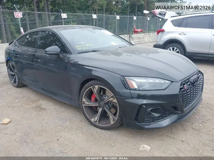 2021 Audi Rs 5 Sportback Tfsi Quattro Tiptronic VIN: WUAAWCF51MA902926 Lot: 42478779
