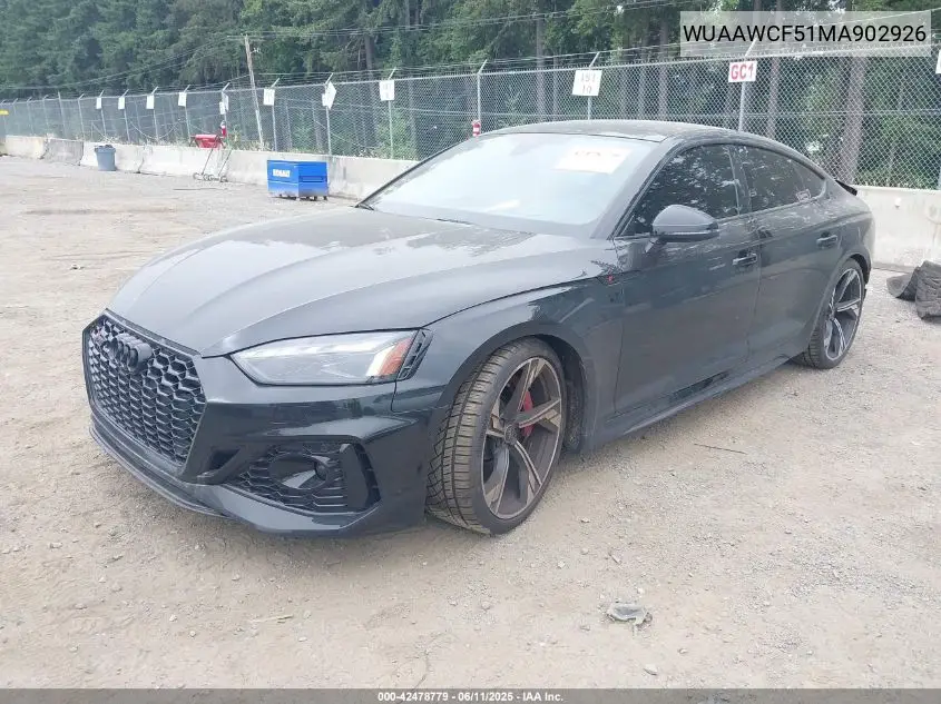 2021 Audi Rs 5 Sportback Tfsi Quattro Tiptronic VIN: WUAAWCF51MA902926 Lot: 42478779