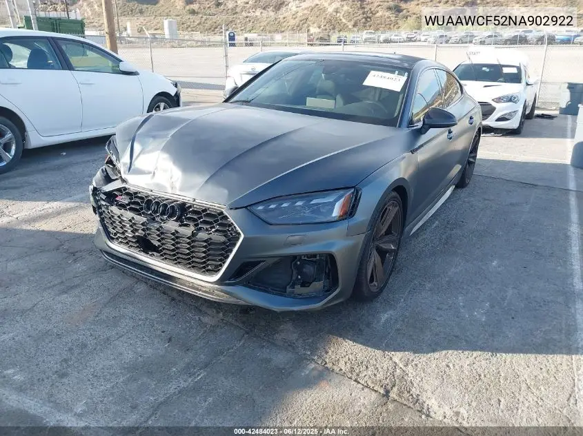 2022 Audi Rs 5 Sportback Tfsi Quattro Tiptronic VIN: WUAAWCF52NA902922 Lot: 42484023