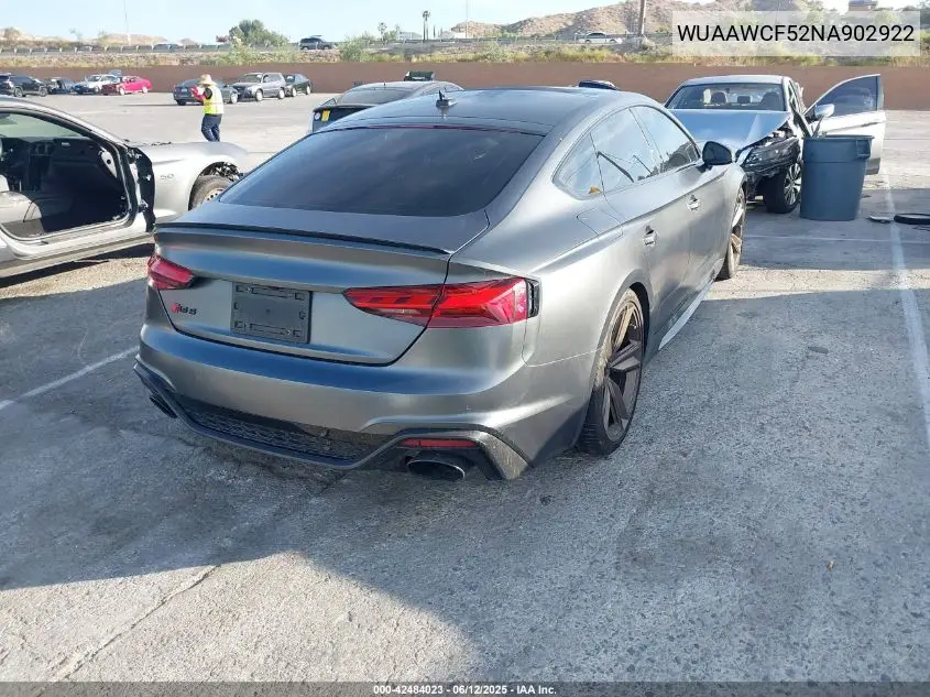 2022 Audi Rs 5 Sportback Tfsi Quattro Tiptronic VIN: WUAAWCF52NA902922 Lot: 42484023