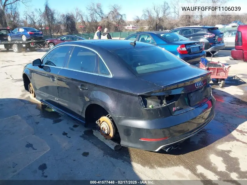2015 Audi S3 2.0T Premium Plus VIN: WAUFFGFF0F1106039 Lot: 41577448