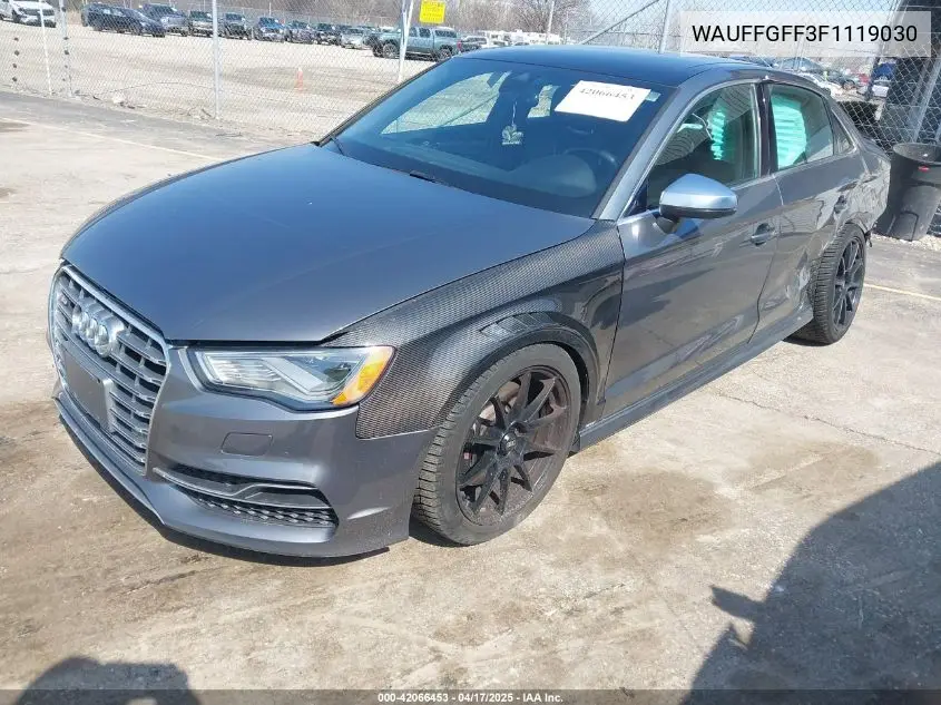 2015 Audi S3 2.0T Premium Plus VIN: WAUFFGFF3F1119030 Lot: 42066453