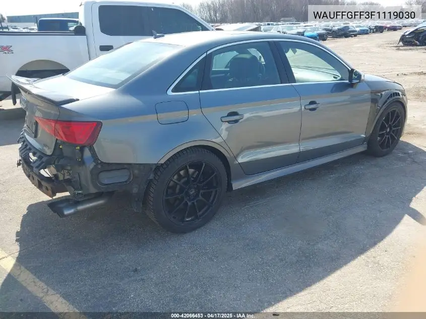 2015 Audi S3 2.0T Premium Plus VIN: WAUFFGFF3F1119030 Lot: 42066453