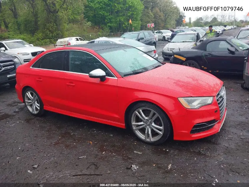 2015 Audi S3 2.0T Premium Plus VIN: WAUBFGFF0F1079746 Lot: 42155469