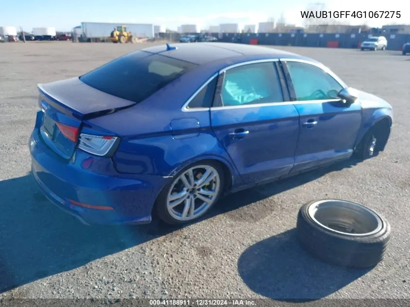 2016 Audi S3 2.0T Premium Plus VIN: WAUB1GFF4G1067275 Lot: 41188911