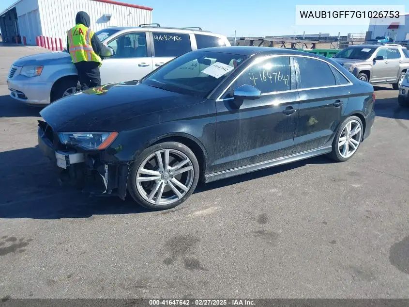 2016 Audi S3 2.0T Premium Plus VIN: WAUB1GFF7G1026753 Lot: 41647642