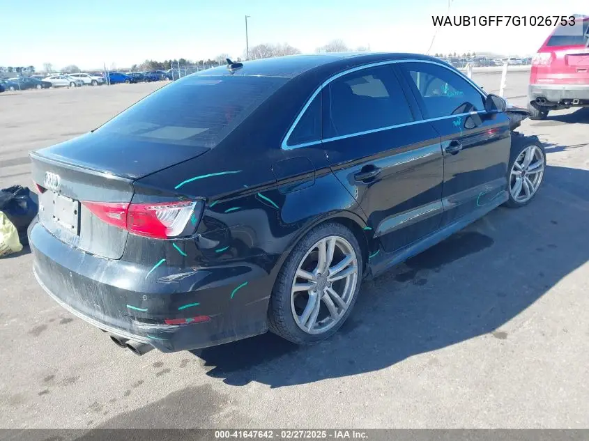 2016 Audi S3 2.0T Premium Plus VIN: WAUB1GFF7G1026753 Lot: 41647642