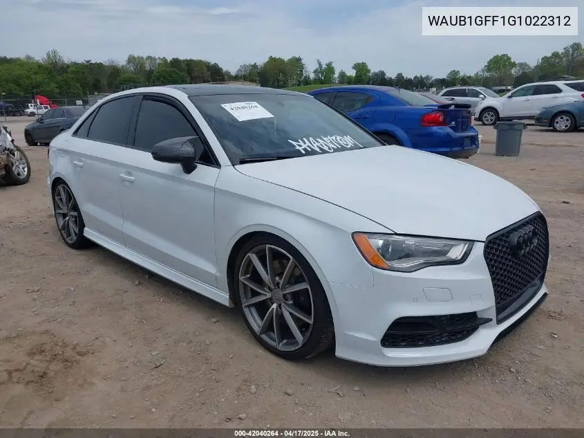 2016 Audi S3 2.0T Premium Plus VIN: WAUB1GFF1G1022312 Lot: 42040264