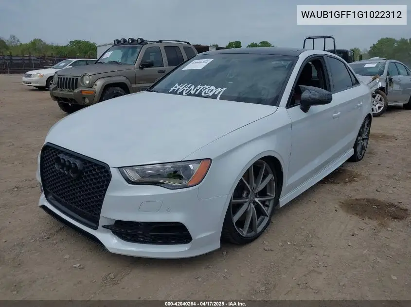2016 Audi S3 2.0T Premium Plus VIN: WAUB1GFF1G1022312 Lot: 42040264