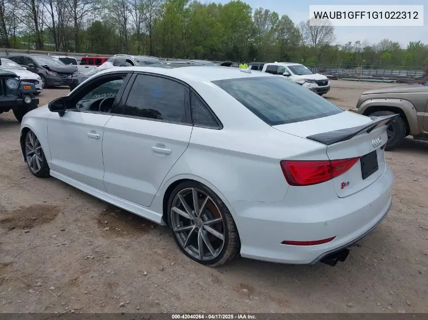 2016 Audi S3 2.0T Premium Plus VIN: WAUB1GFF1G1022312 Lot: 42040264