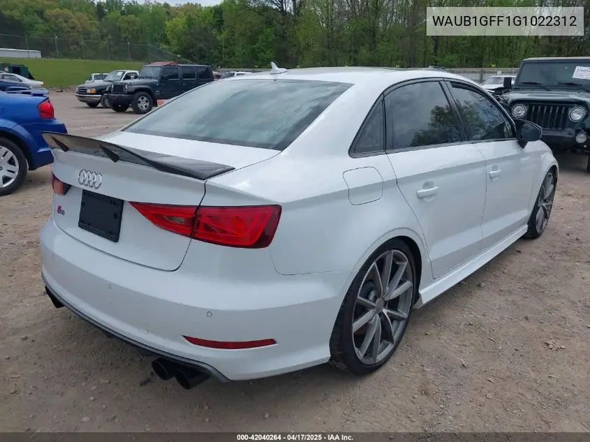 2016 Audi S3 2.0T Premium Plus VIN: WAUB1GFF1G1022312 Lot: 42040264