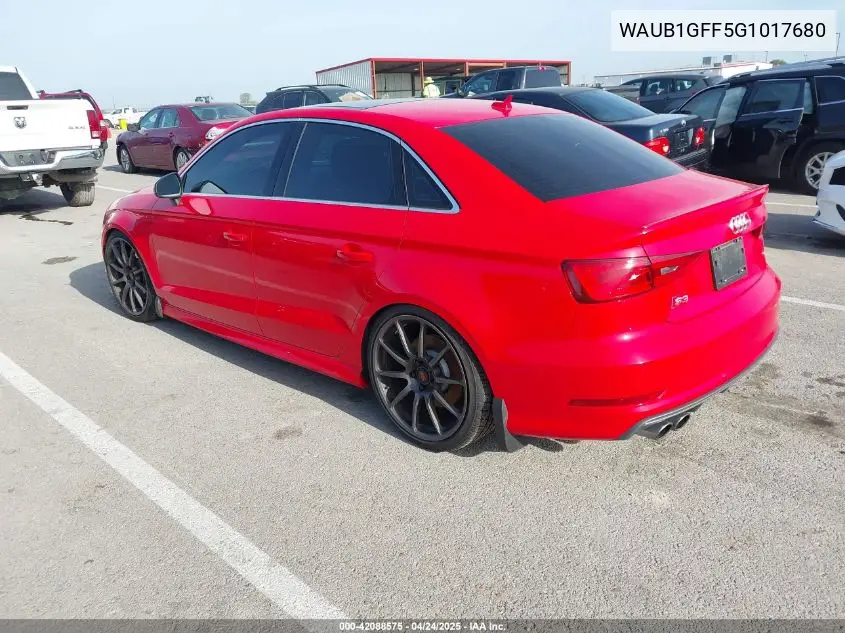 2016 Audi S3 2.0T Premium Plus VIN: WAUB1GFF5G1017680 Lot: 42088575