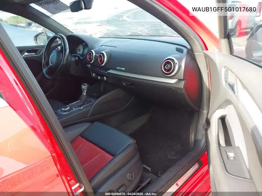 2016 Audi S3 2.0T Premium Plus VIN: WAUB1GFF5G1017680 Lot: 42088575