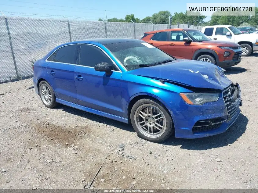2016 Audi S3 2.0T Premium Plus VIN: WAUB1GFF0G1064728 Lot: 42580941