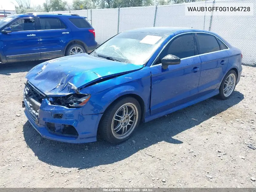 2016 Audi S3 2.0T Premium Plus VIN: WAUB1GFF0G1064728 Lot: 42580941