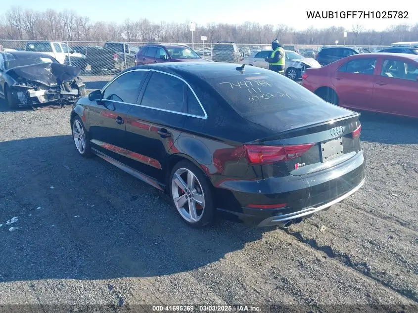 2017 Audi S3 2.0T Premium Plus VIN: WAUB1GFF7H1025782 Lot: 41695269