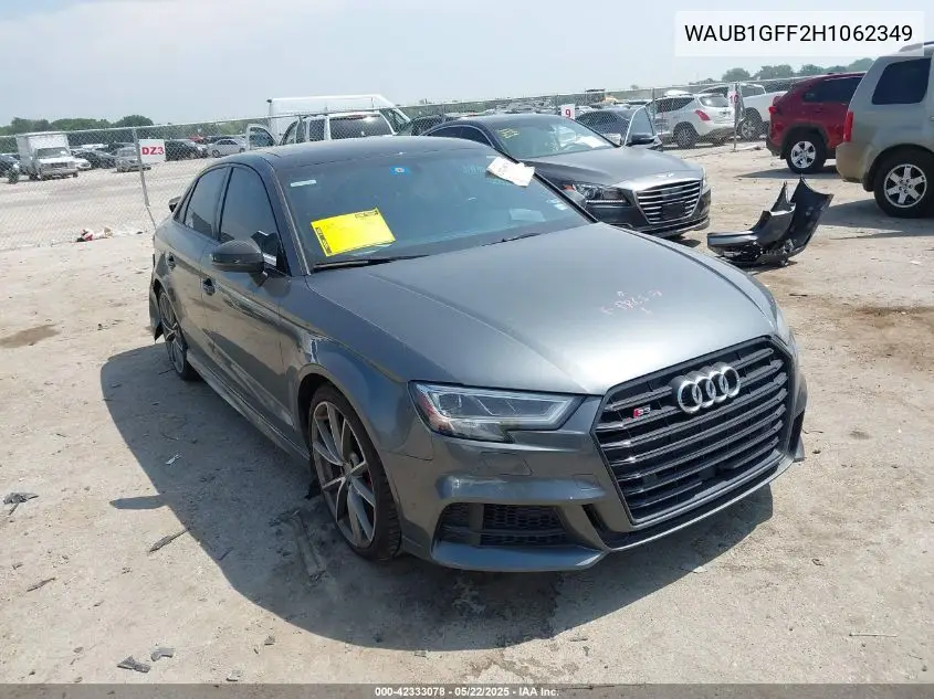 2017 Audi S3 2.0T Premium Plus VIN: WAUB1GFF2H1062349 Lot: 42333078
