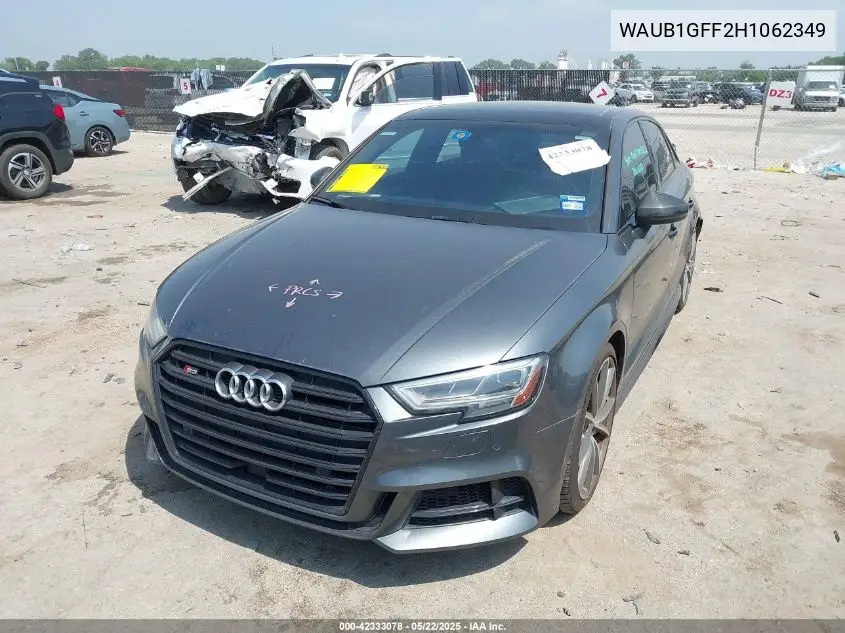 2017 Audi S3 2.0T Premium Plus VIN: WAUB1GFF2H1062349 Lot: 42333078