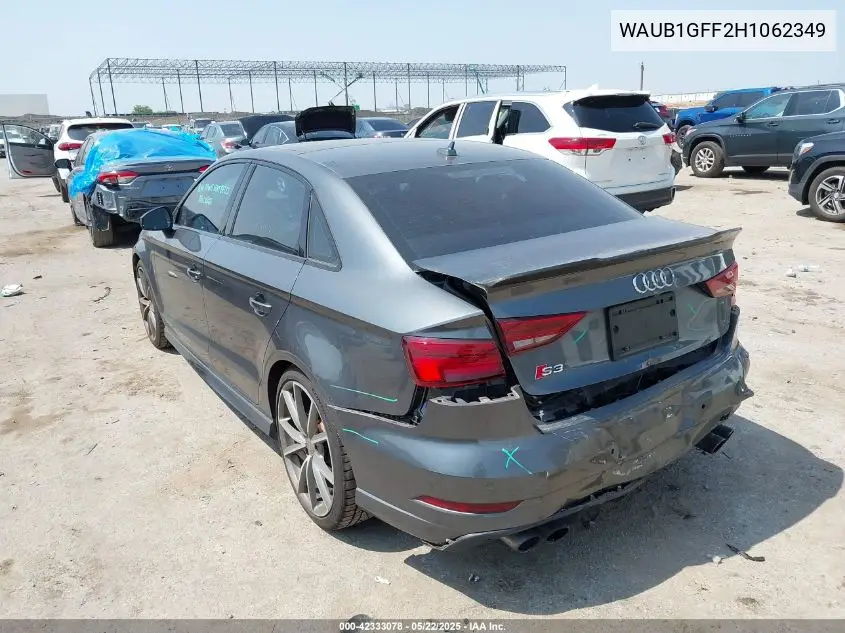 2017 Audi S3 2.0T Premium Plus VIN: WAUB1GFF2H1062349 Lot: 42333078