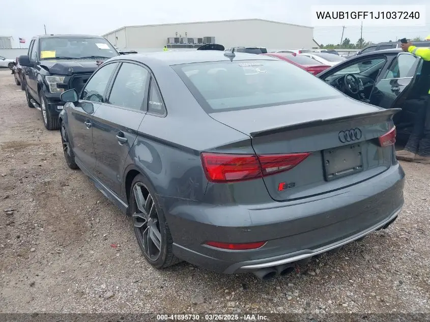 2018 Audi S3 2.0T Premium Plus/2.0T Tech Premium Plus VIN: WAUB1GFF1J1037240 Lot: 41895730
