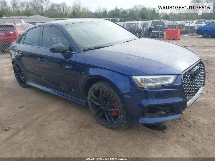 2018 Audi S3 2.0T Premium Plus/2.0T Tech Premium Plus VIN: WAUB1GFF1J1075616 Lot: 42118370