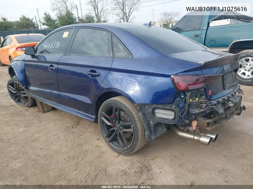 2018 Audi S3 2.0T Premium Plus/2.0T Tech Premium Plus VIN: WAUB1GFF1J1075616 Lot: 42118370